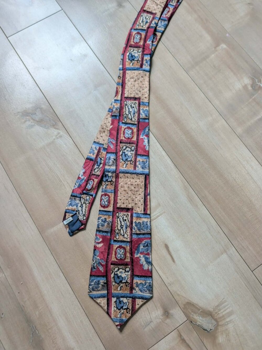 Consenso Uomo Milano Vintage Silk Tie - Abstract Floral Geometric Vintage 90s